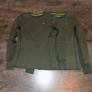 Under Armour Scent Control ColdGear Womens Small Olive Green Good Base Layer 2pk